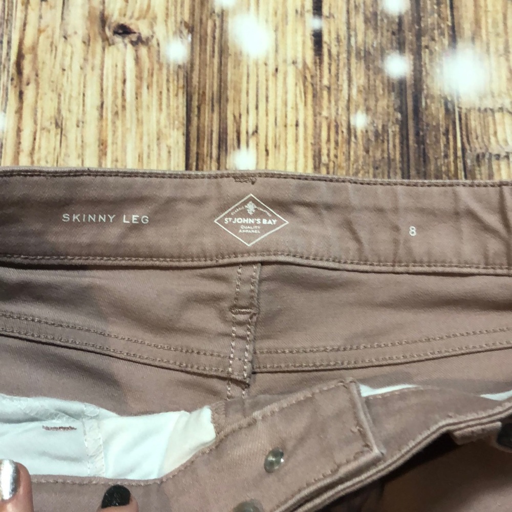 St Johns Bay blush skinny jeans 8 - Picture 3 of 7